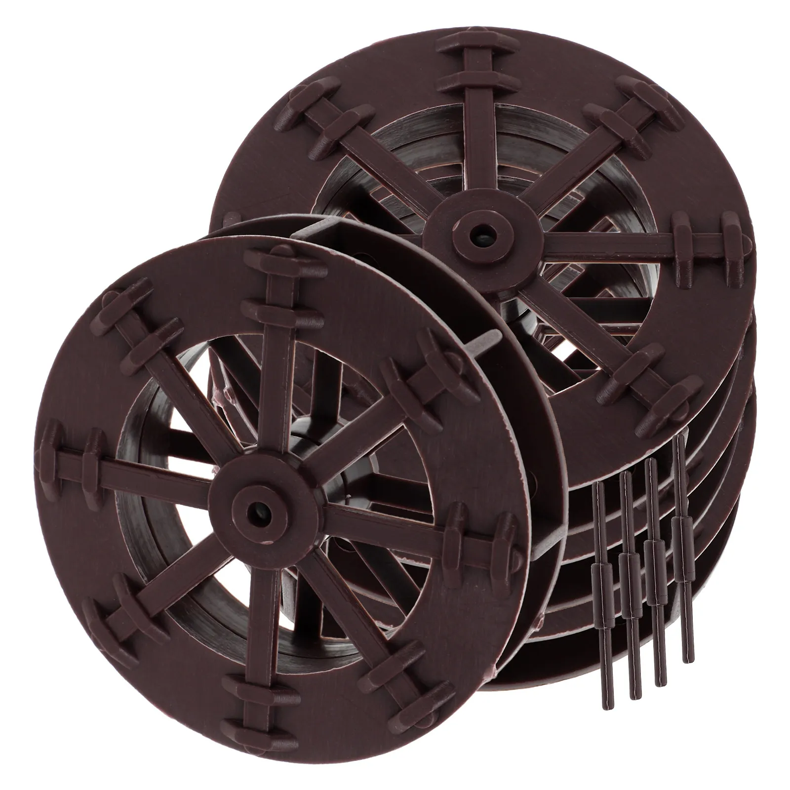 4Pcs Water Wheel Rotating Miniature Plastic Simulation Garden Fountain Decoration Fish Tank Zen Tabletop Landscape DIY Ornament