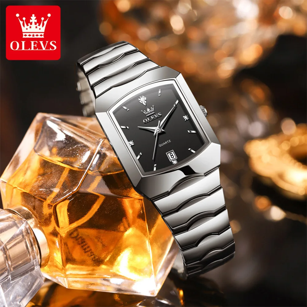 OLEVS 2712 Genuine Quartz Movement Business Watch For Men 30m Waterproof Calendar Window Streamlined Strap Men Watch