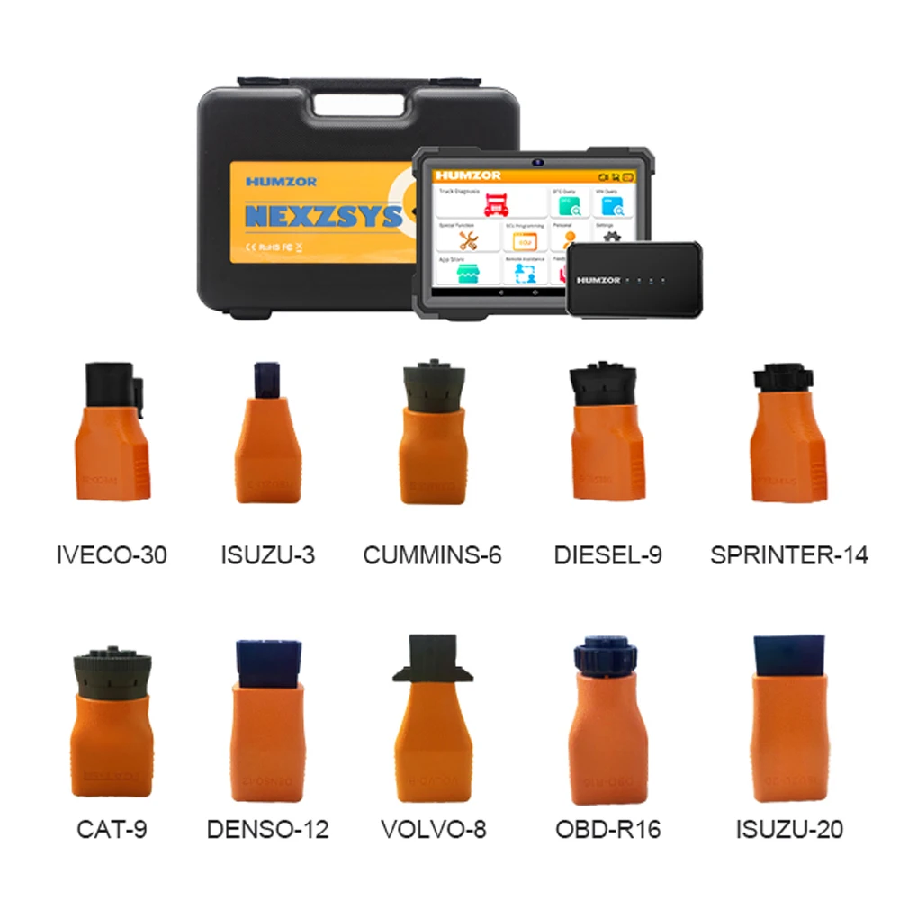 Humzor NS 566S Heavy Truck Diagnostic Tools Diesel OBD2 Scanner Full System 9 Reset Service ABS/DPF/Odometer Adjustment