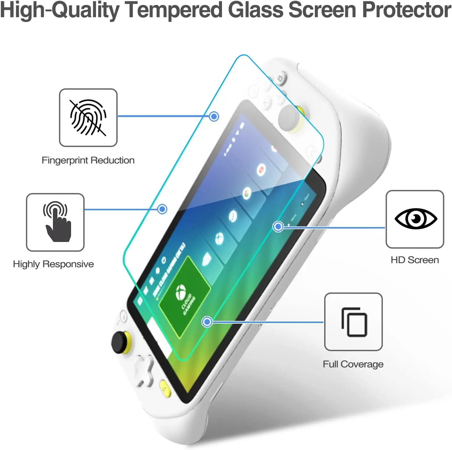 واقي شاشة من الزجاج المقسى فائق الدقة ، حافة مستديرة ، واقي مضاد للخدش لـ Logitech G Cloud ، لعبة 7 بوصة ، 3 حزم