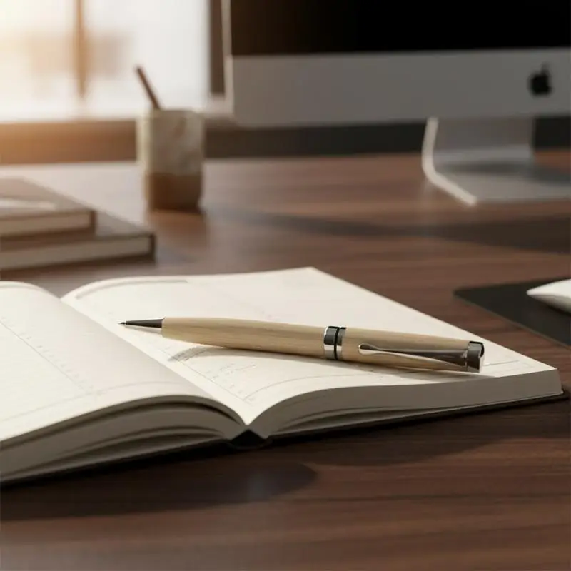 

Premium Metal Ballpoint Pen With Wood For Smooth Writing Experience And High-End Design-Black Ink-Office-With Case