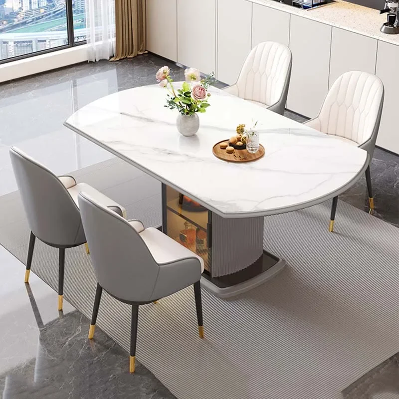 

Conference Long Round Dining Table Kitchen Unfoldsnle Modern Living Room Table Restaurant Wood Salon Muebles Unique Furniture