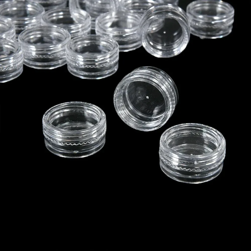 50pcs/Lot 5g Sample Clear Cream Jar Mini Cosmetic Bottles Containers Transparent Pot For Nail Arts Small