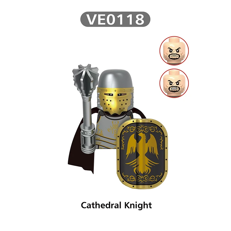 Mittelalterliche Militärarmbrust Miliz Lancer Rüstung Soldat Figur Baustein Schloss Ritter Bogenschütze Krieger Schild DIY Ziegel Spielzeug