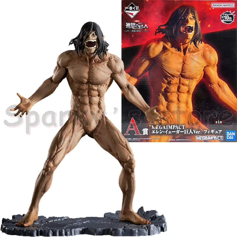 Bandai Original Ichiban KUJI Attack On Titan Anime Figure Eren Jaeger Levi Ackerman Action Figure Toys for Kids Gifts Cool Model