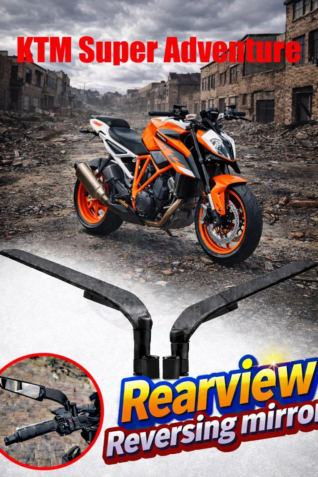 

Motorcycle CNC Rear View Mirrors HD Motorbike End Side Mirror for KTM Super Adventure Duke RC 390 690 790 890 1090 1190 1290 R