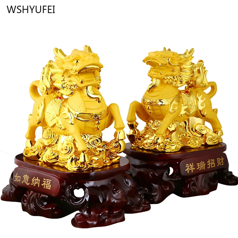 

1 pc Resin Kirin ornaments living room office bookshelf Desktop decoration Housewarming Gift for store opening Home decoration