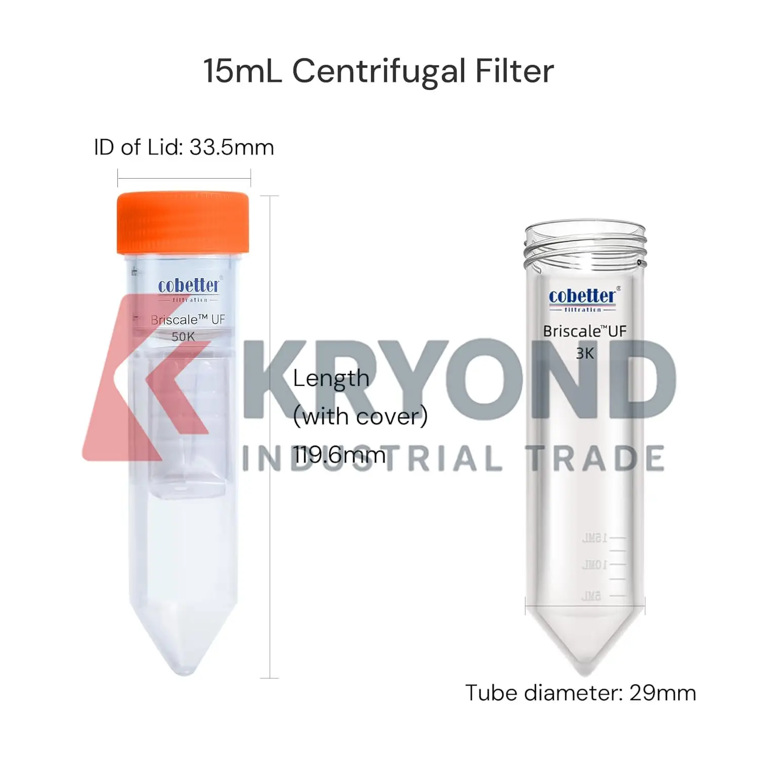 

3kDa Ultra Centrifugal Filter Unit 15ml Polypropylene Centrifuge Tube RC Membrane Screw Cap Wrapped 1pc Original Product