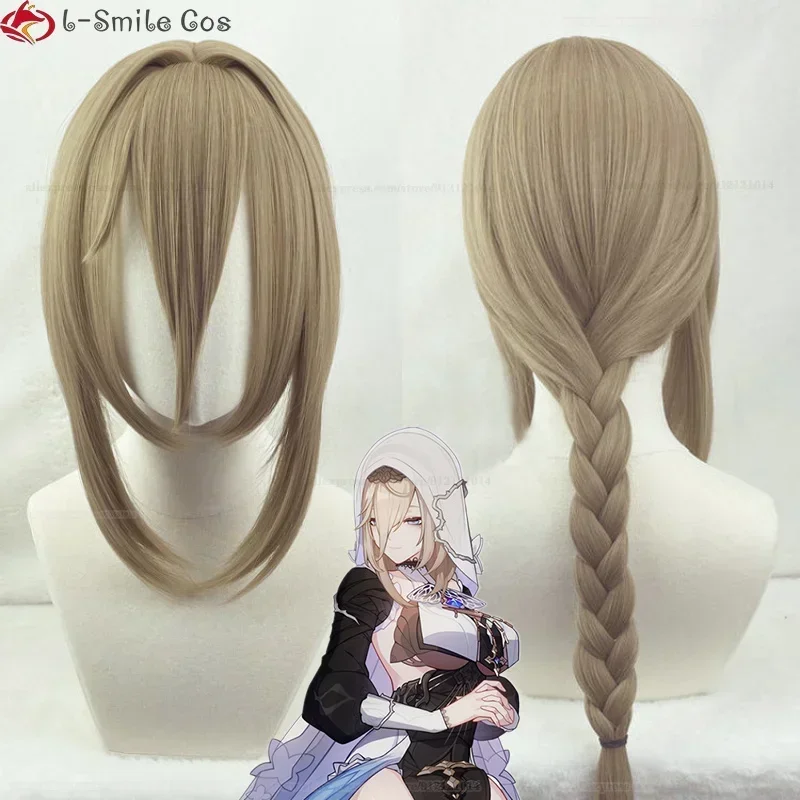 Honkai Impact 3 Aponia Cosplay Wig III Signet Of Discipline Aponia Wig 60cm Long Flax Braids Heat Resistant Hair Wigs + Wig Cap