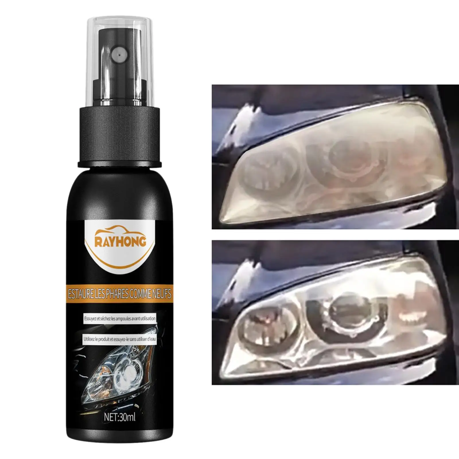 Car Headlight Repair Fluid Spray for Repair Matt Yellowed Headlights