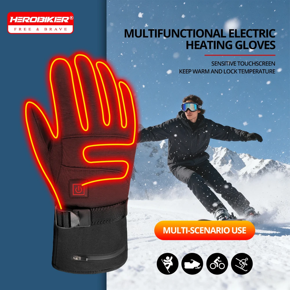 

Зимние перчатки с электрическим подогревом для мужчин и женщин, перезаряжаемые самонагревающиеся мотоциклетные перчатки, лыжное скалолазание, пеший туризм, грелка для рук, водонепроницаемые