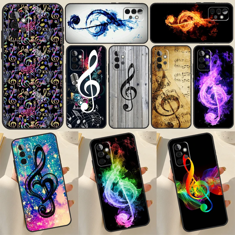 Notas musicales violín música clásica para Samsung Galaxy A54 A34 A14 A52 S A12 A22 A32 A13 A33 A53 A73 A50 A71 A51 funda de teléfono