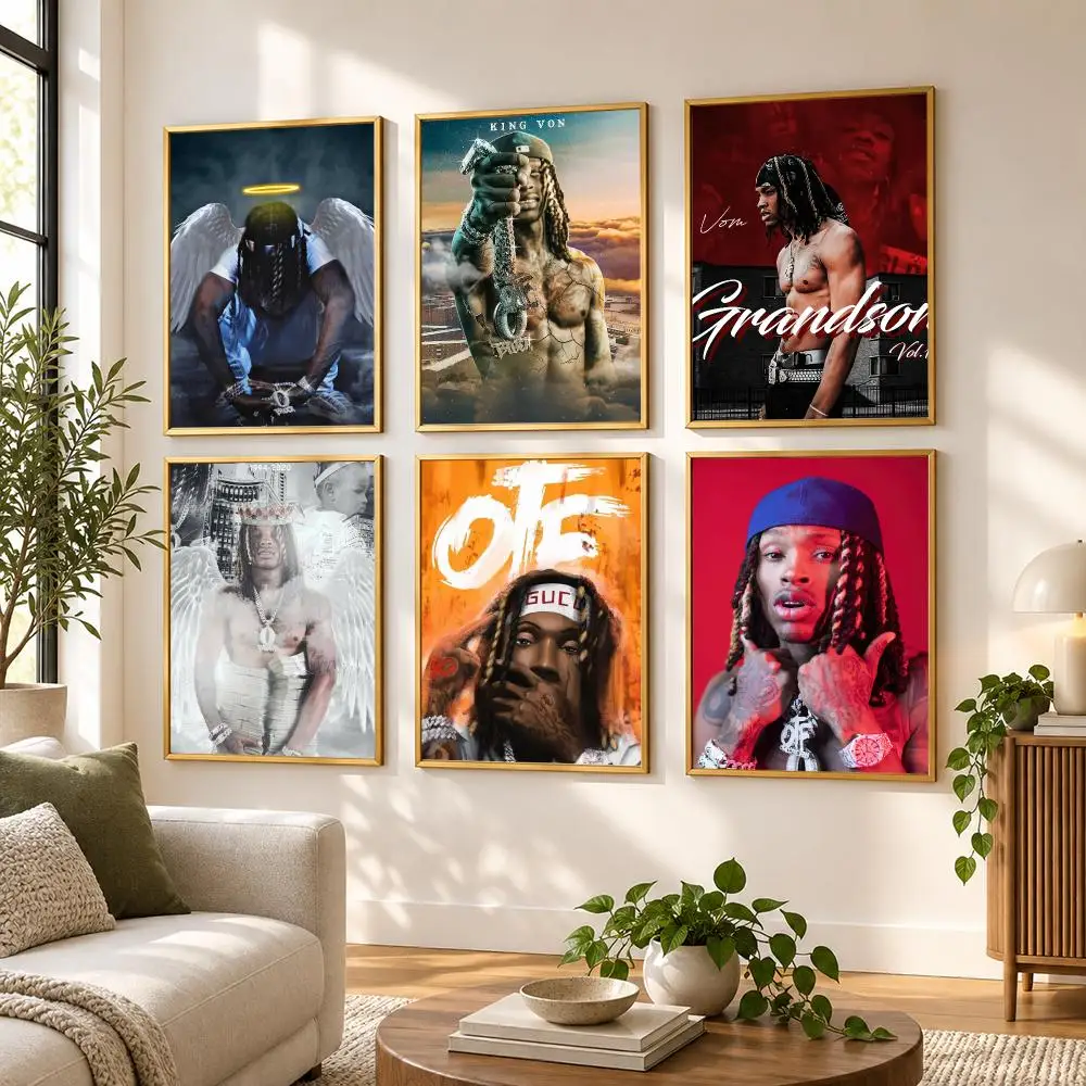 Rapper T-King Cool Von Poster HD art sticky wall waterproof home living room bedroom bar aesthetic decoration
