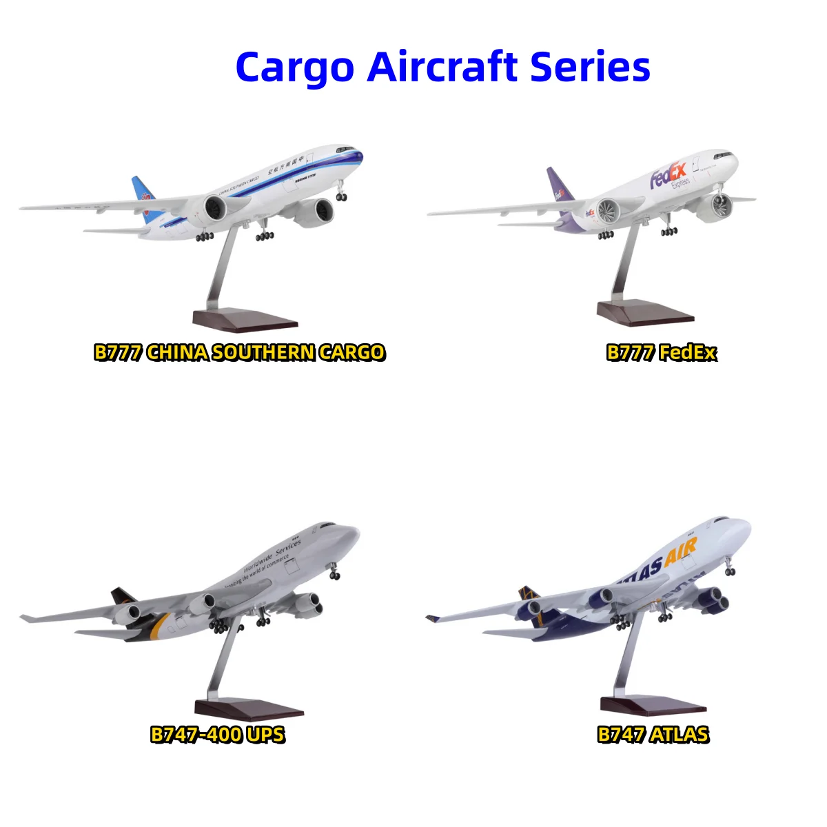 

Model Airplane 47cm Resin For B747/B777 Cargo Series Aircraft Model Airlines Diecast Display Children Colelction Toys Kids
