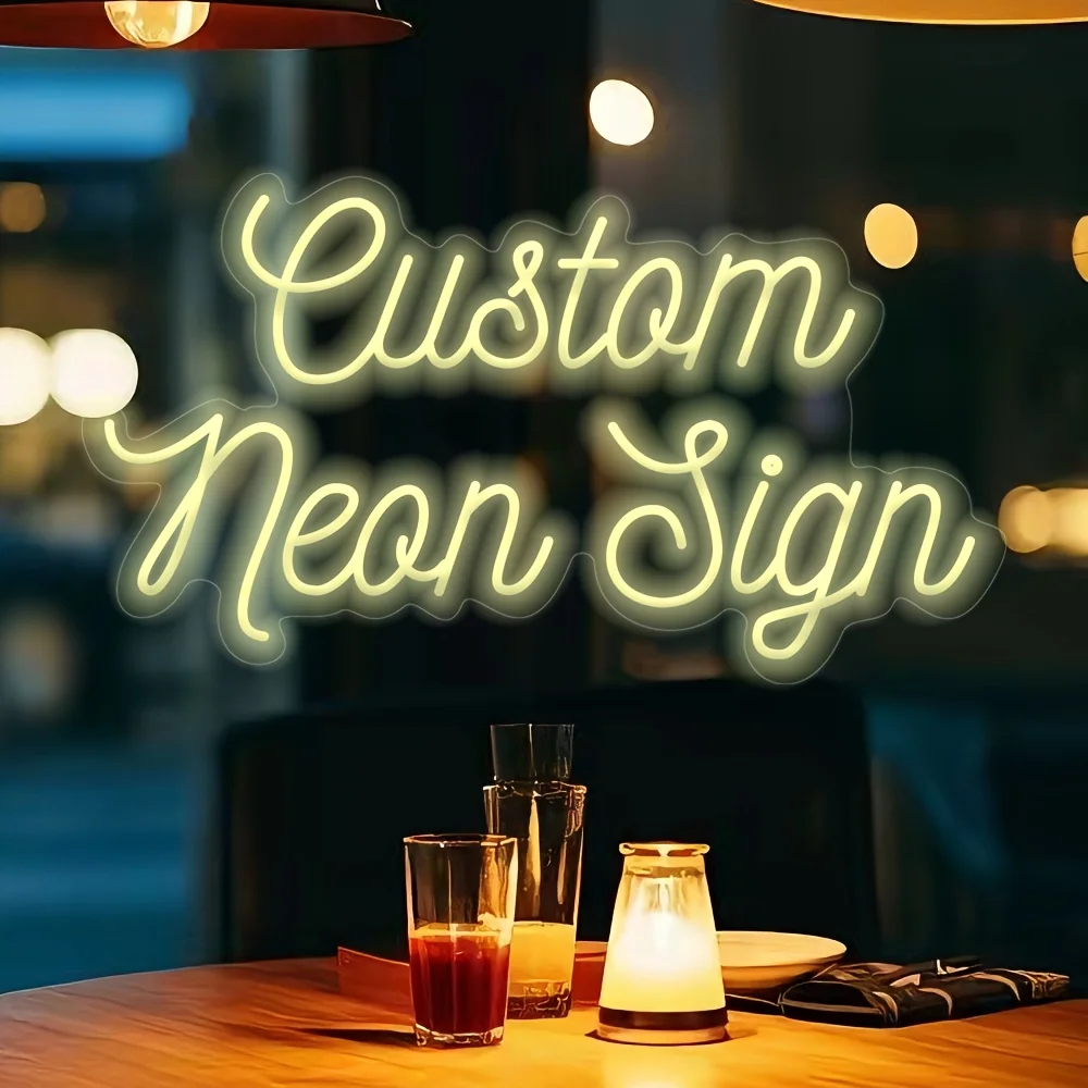 

Custom Neon Sign Personalized Neon LED Sign USB Powered Multi Font Colors For Birthday Party Dining Room Bedroom Wall Decoration