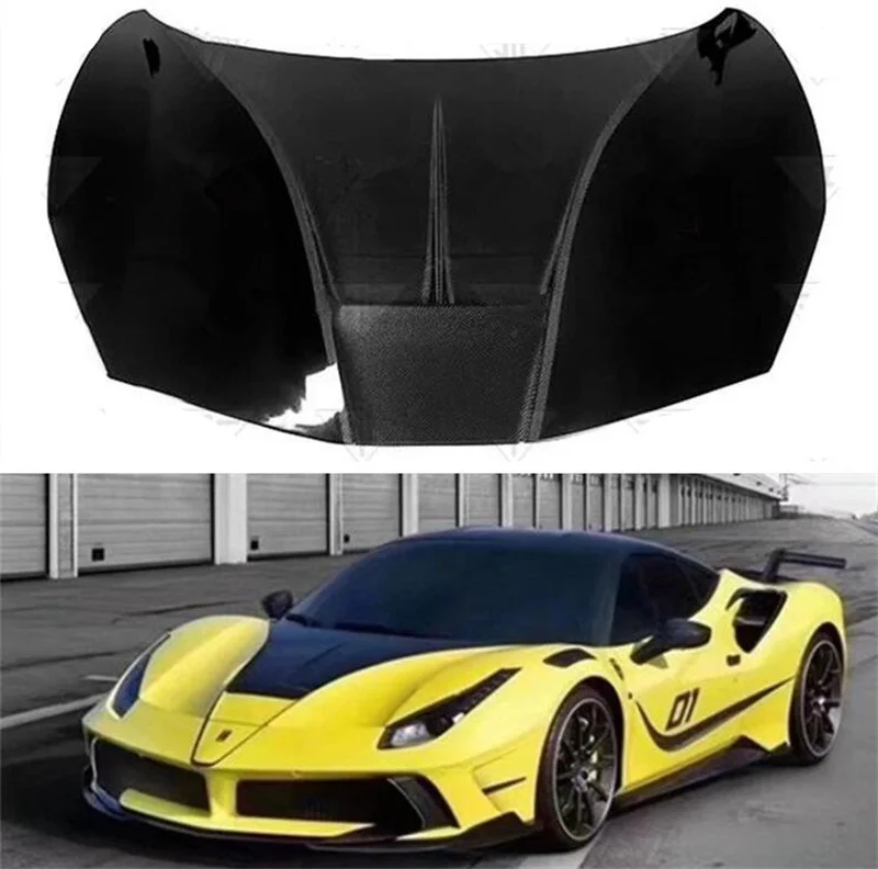 

Real Carbon Fiber Front Bumper Engine Hood Bonnet Vent Cover For Ferrari 488 GTB 2015-2023