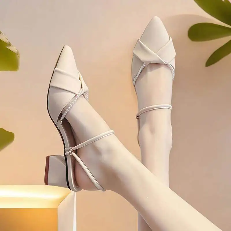 Women's Sandals Summer New Large Size High Heel Single Shoes Convenient Home Slippers EVA Material Rubber Outsole Comfortable