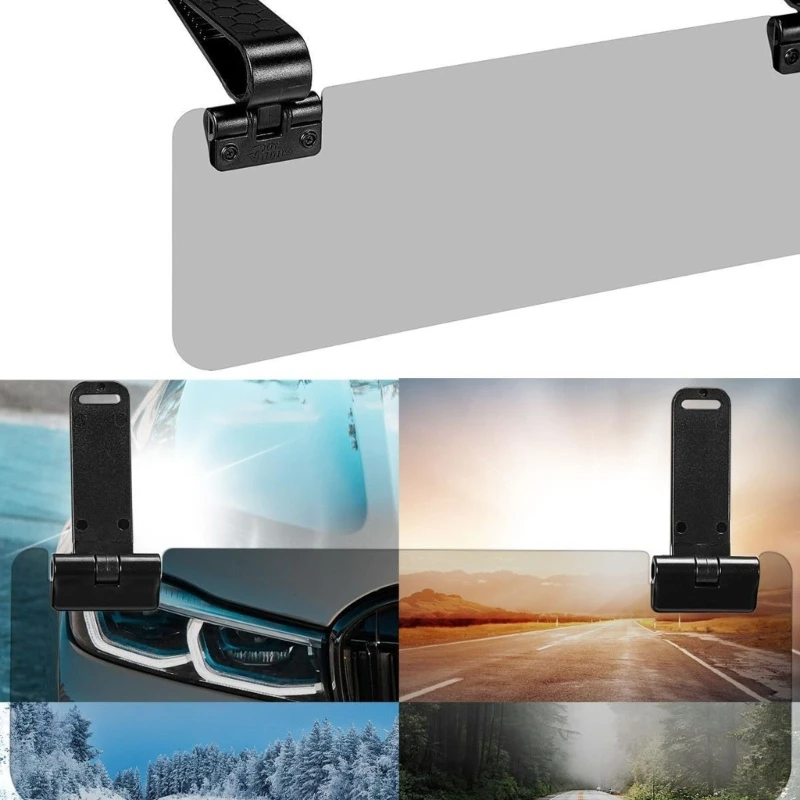 Adjustable Front Light Reducer for Vehicles, Clip-On Gray Tinted Extension Panel with Wide Lower Coverage for Commuters in Daily