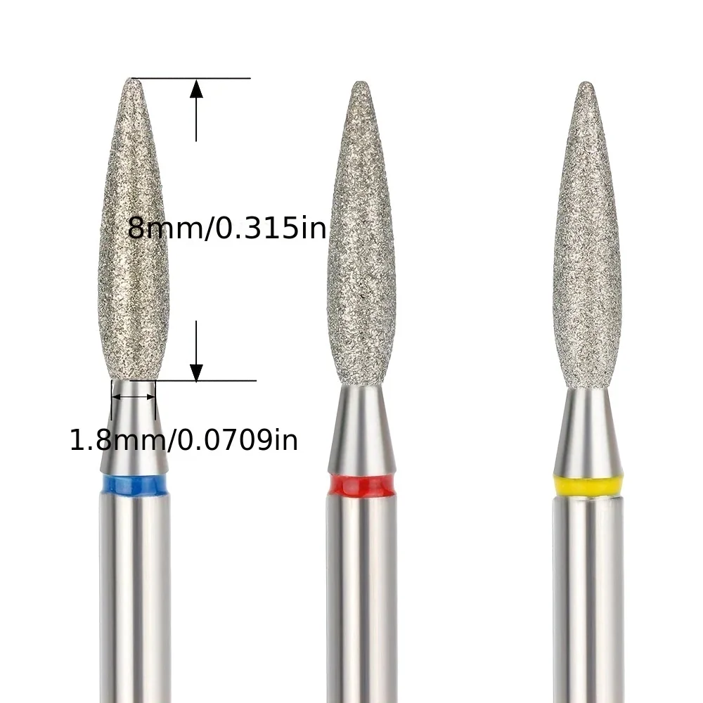 1/2/3/4PCS Set di punte per trapano per unghie con punta a fiamma diamantata professionale per manicure Punte per trapano per unghie elettriche Accessorio Strumento per rimozione gel