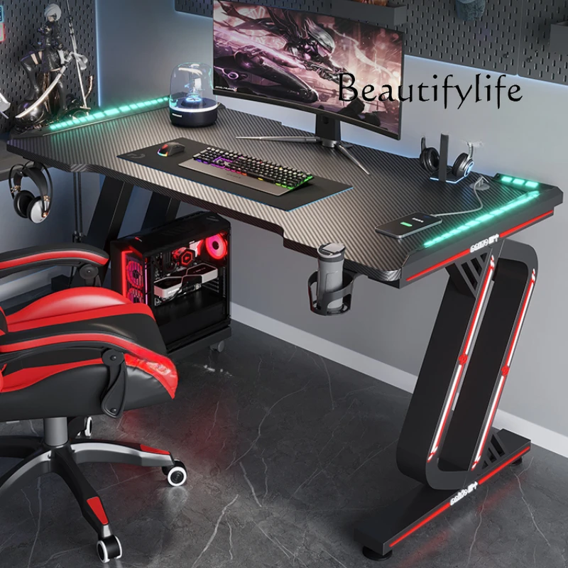 

S RGB Computer Small Desk Chair Executive Designer Modern White Study Table Gaming Office Pc Room Mesa Para Computador Home Offi