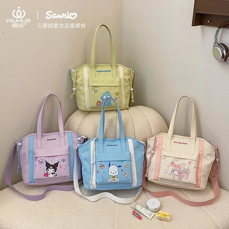 

Hello Kitty Cosmetic Bag Melody Purses and Handbags for Women Sanrio Hand Wash Pouches Kuromi Tote Case Kawaii Mummy Boxes