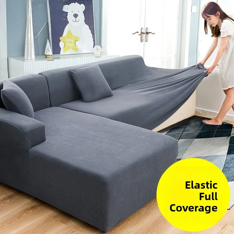

Thiened Universal Sofa Cover All-Inclusive Four Seasons Pure Color Polyester Fabric Couch Cuion Protector Versatile FengFei
