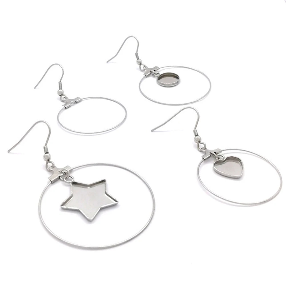 

30 шт., аксессуары для нижней поддержки сережек, изготовление своими руками, основание из нержавеющей стали, безель, серьги, поднос с драгоценными камнями, кулон