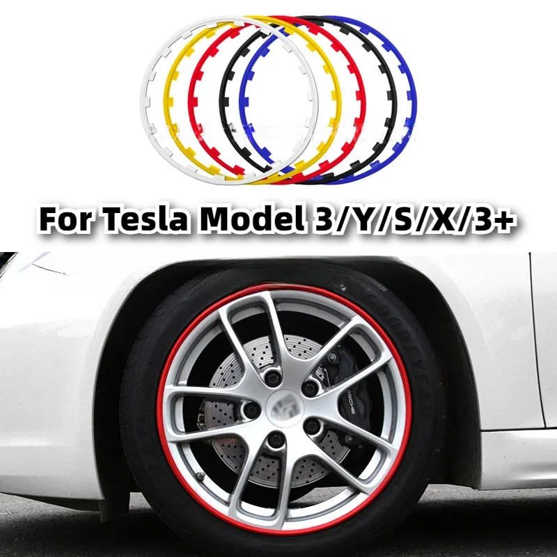 

16/17/18/19/20/21inch for Tesla Model 3/Y/S/X Wheel Hub Protection Ring Car Rims Ring Protectors Vehicle Wheel Rims Guard Strips