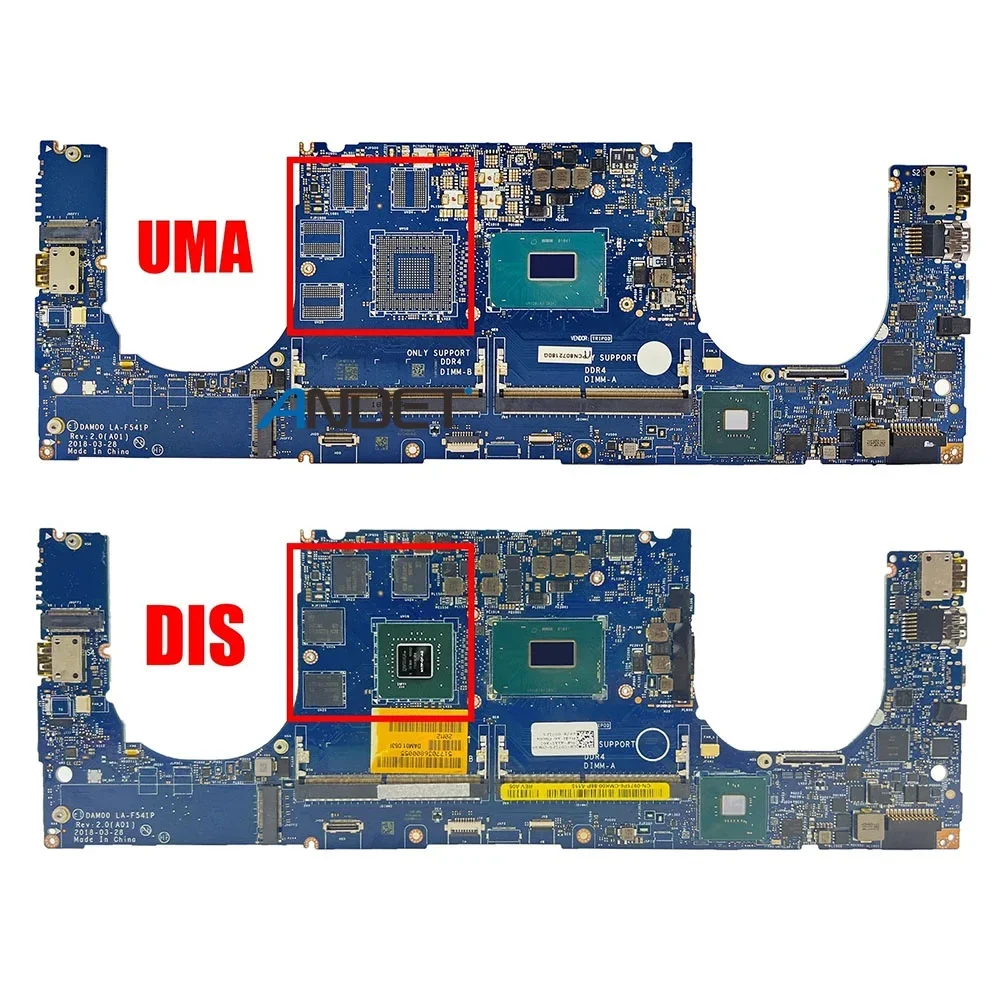 LA-F541P Precision 5530/XPS 15 9570 For Dell Laptop Motherboard With I5 I7 I9 CPU GTX1050/GTX1050TI/P1000/P2000 100% Tested