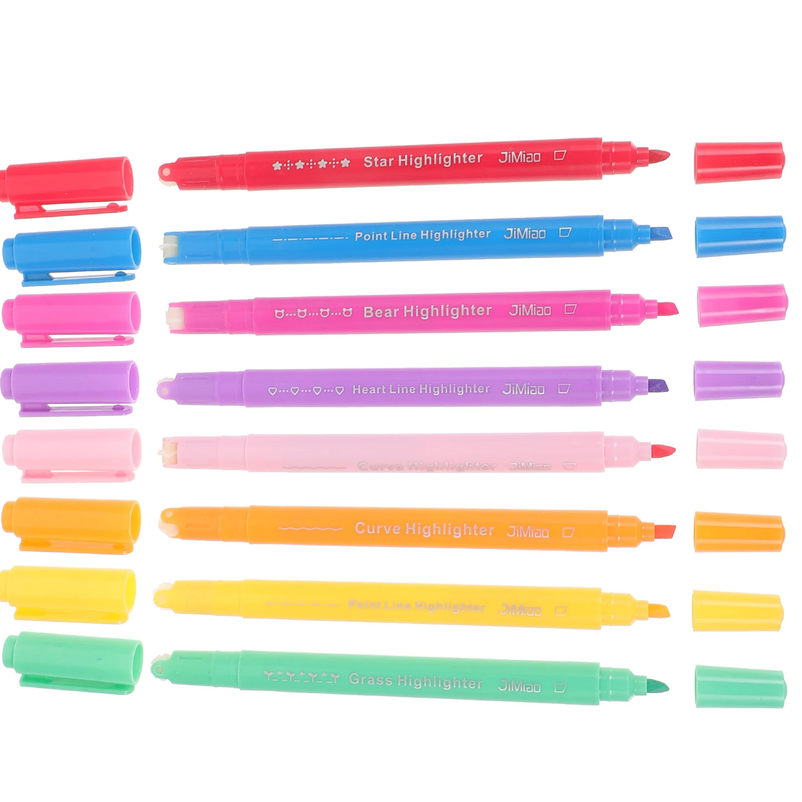 مجموعة أقلام تحديد منحنية إبداعية مكونة من 8 قطع لتدوين الملاحظات والمشروعات الفنية مع قبضة مريحة يسلط الضوء على مجموعة أقلام أقلام جمالية #6