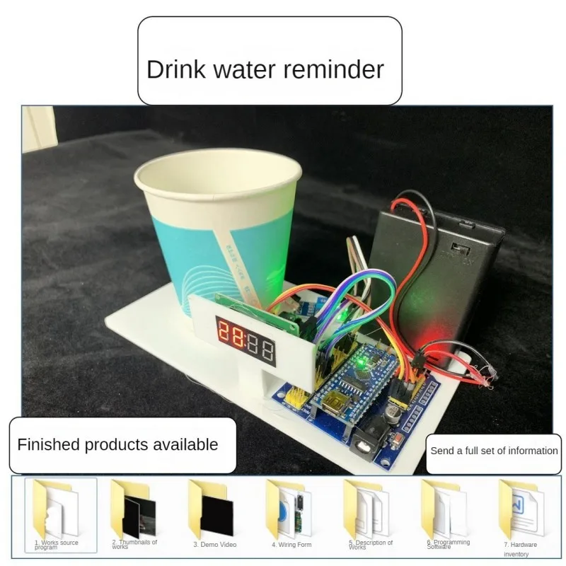 Pij Robot z przypomnieniem o wodzie Ręcznie robiona nauka Ostrzeżenie o piciu Kreatywna technologia dla robota Arduino Zestaw do samodzielnego montażu Robot programowalny NANO