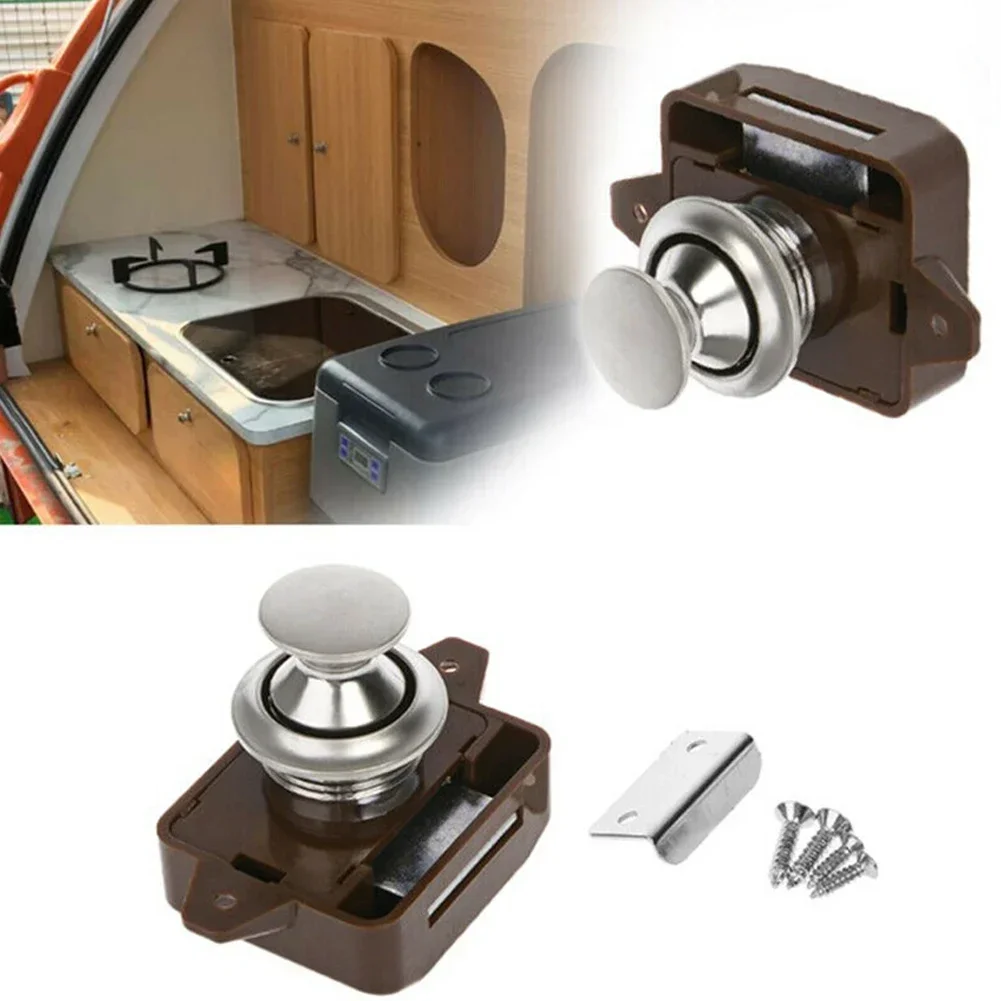 Latch Lock Button Catch Lock Locks Motorhome Push Button Cabinet Camper Caravan Catch Cupboard Door Lock Yacht