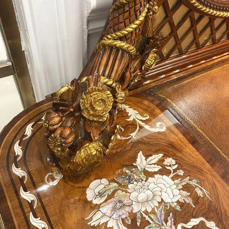 French shell inlaid dressing table, European solid wood princess dressing table