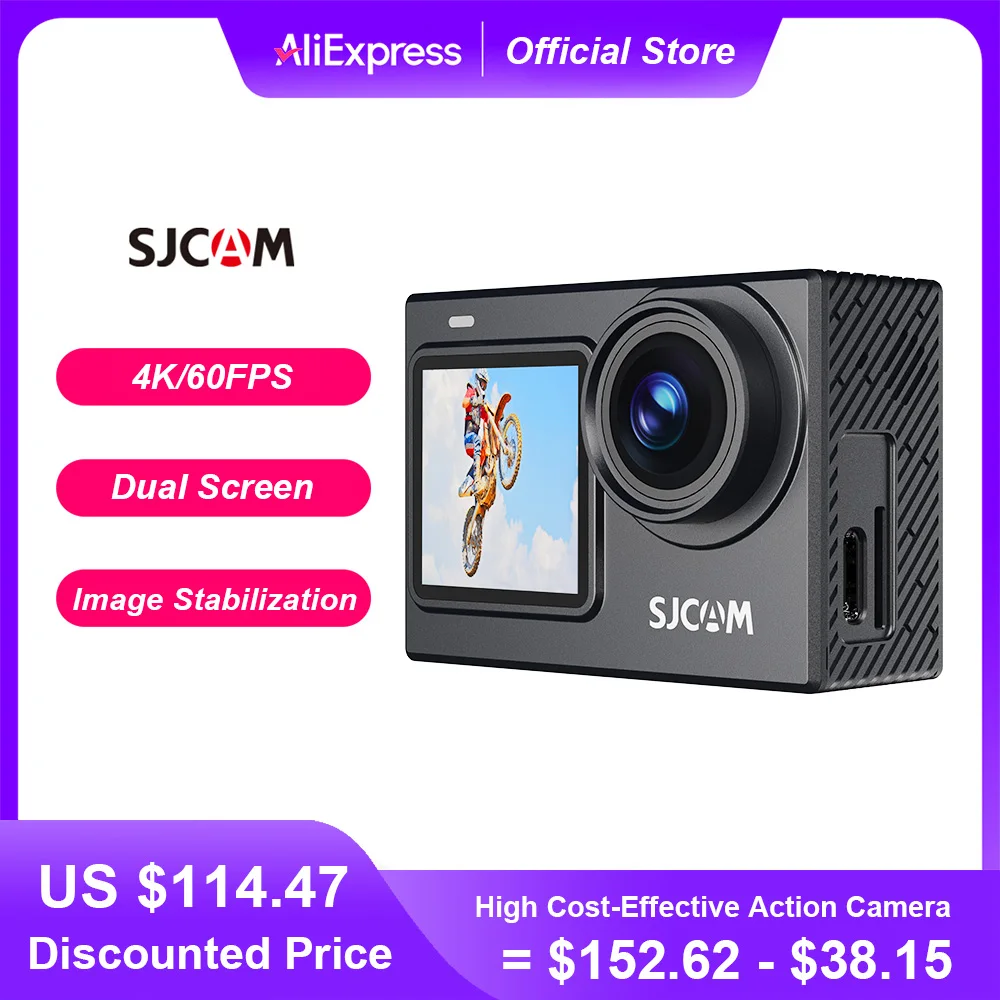 SJCAM SJ6 Pro 4K Dual Screen Action Camera Waterproof Touch Screen Sport Cam WiFi Night Vision 6-Axis Gyro Stabilization