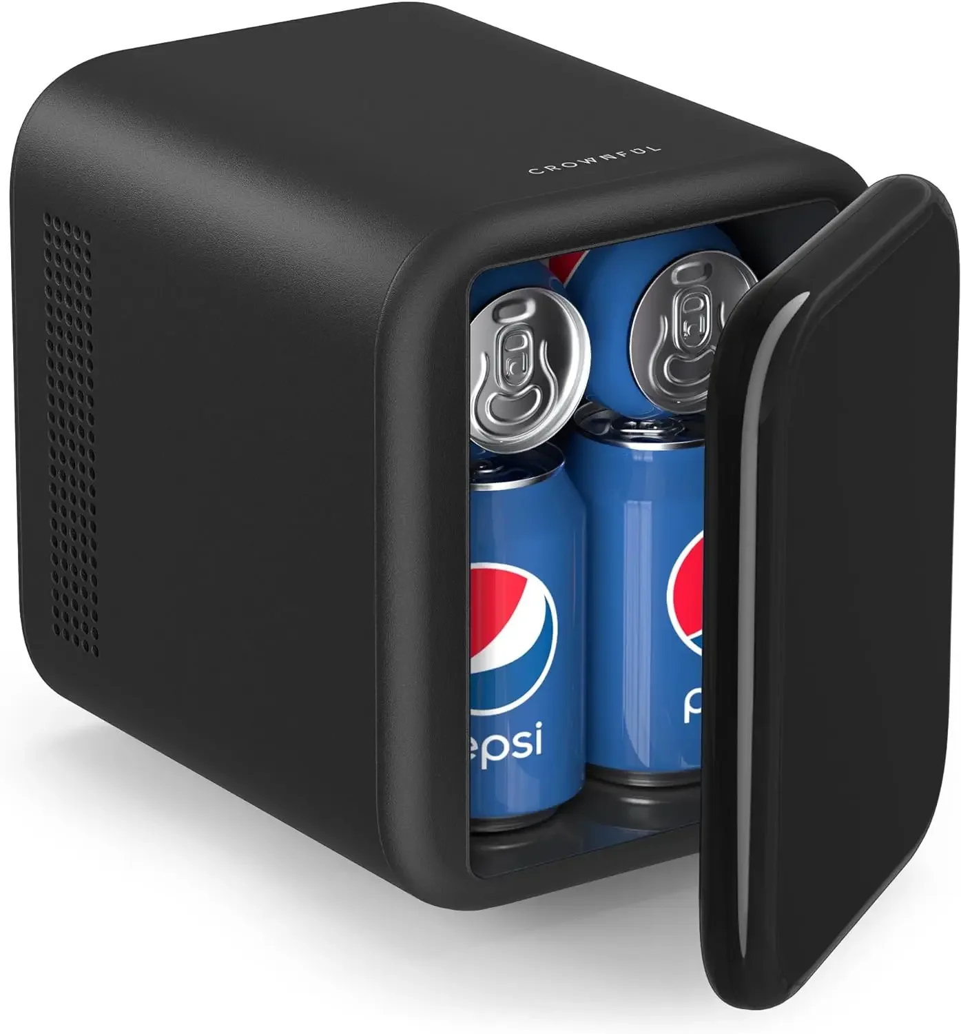 

Compact Mini Fridge, 4 Liter/6 Cans Skincare Cooler, Portable AC/12V DC Warmer Personal Refrigerator for Bedroom, Car, Dorm, Off