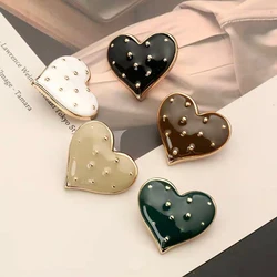 10pcs/lot Heart Metal Sewing Snap Buttons for Clothing Rhinestone for Needlework Diy Manualidades Accessories Decorative