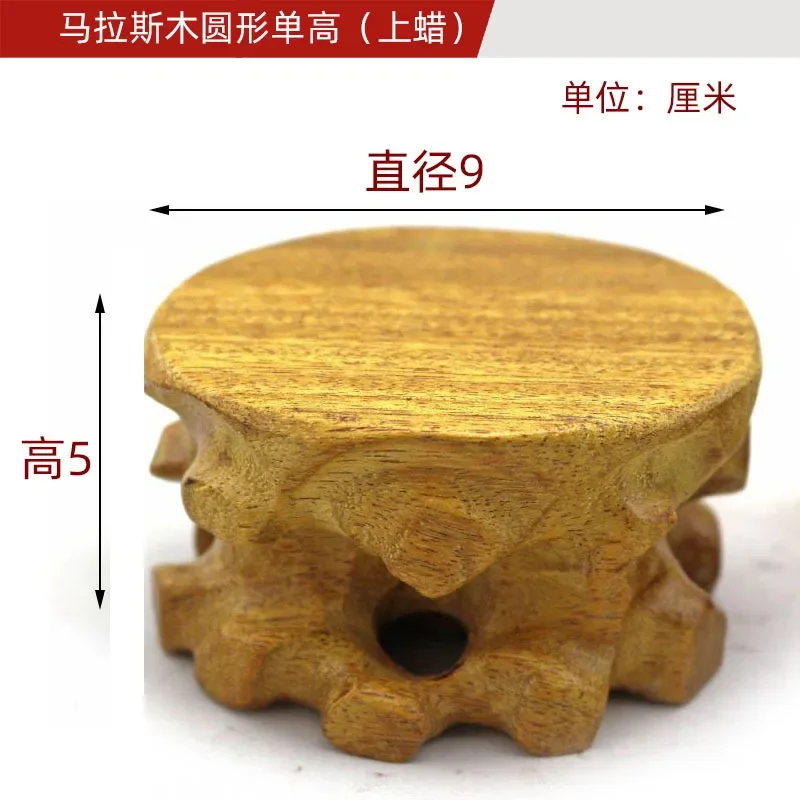 Solid Wood Display Stand Pedestal, Round Square Natural Wooden Base for Figurine Buddha Statue Vase Stone Bonsai Home Decoration