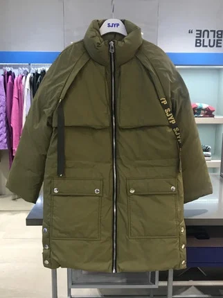 

Special Offer! Letter Embroidery down Jacket Outerwear PW1J9QJM029W Casual Style Windproof Warm Thickened Long Sleeve Zipper ...