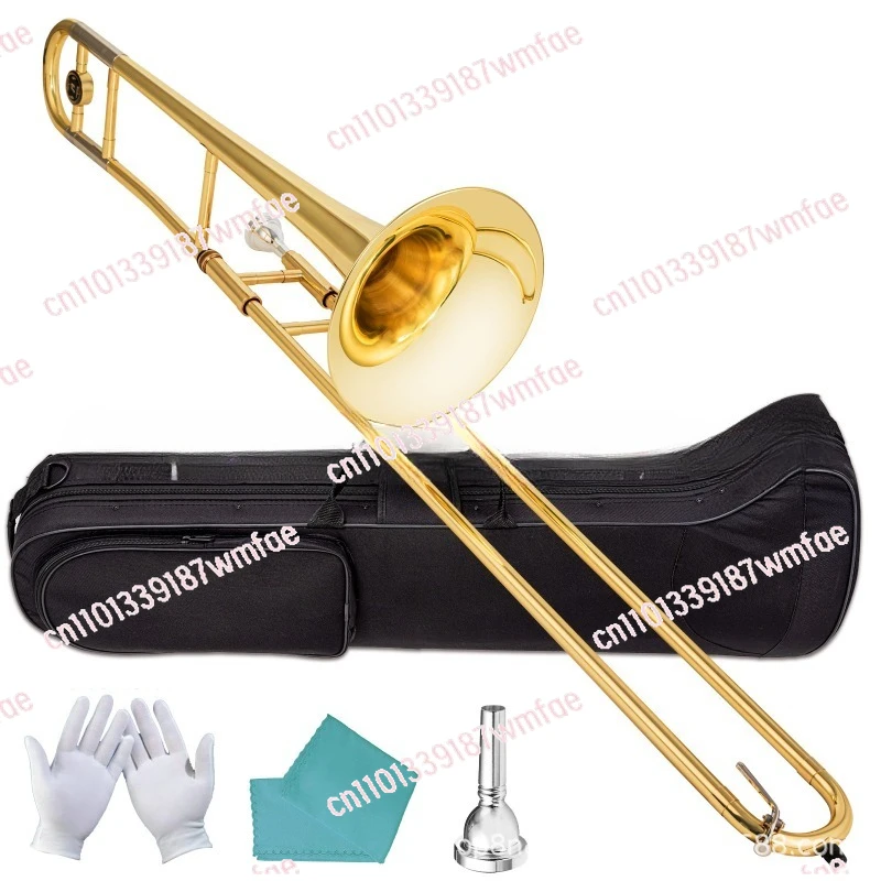 Alto trombone, beginner, E-flat, B-flat, brass, lacquered gold, nickel, silver, E-flat, alto trombone.