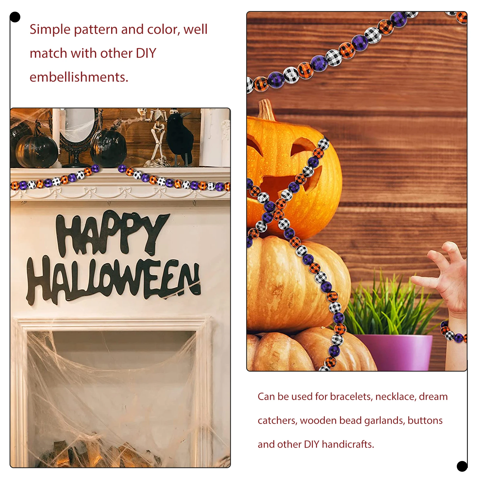 

Outdoor Wooden Bead Decoration Travel Beads Bulk Halloween Bracelet Spacer Charms