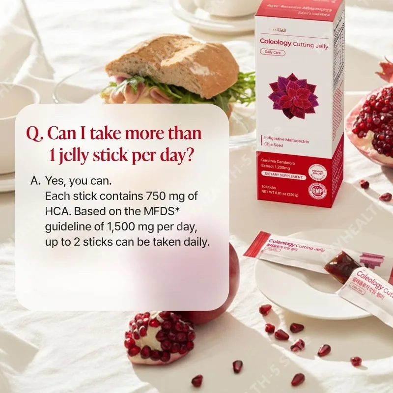 Coleology Cutting Stick Jelly – Dietary Fiber Supplement for Healthy Weight Management, Chia Seeds with Collagen – 10 Sticks