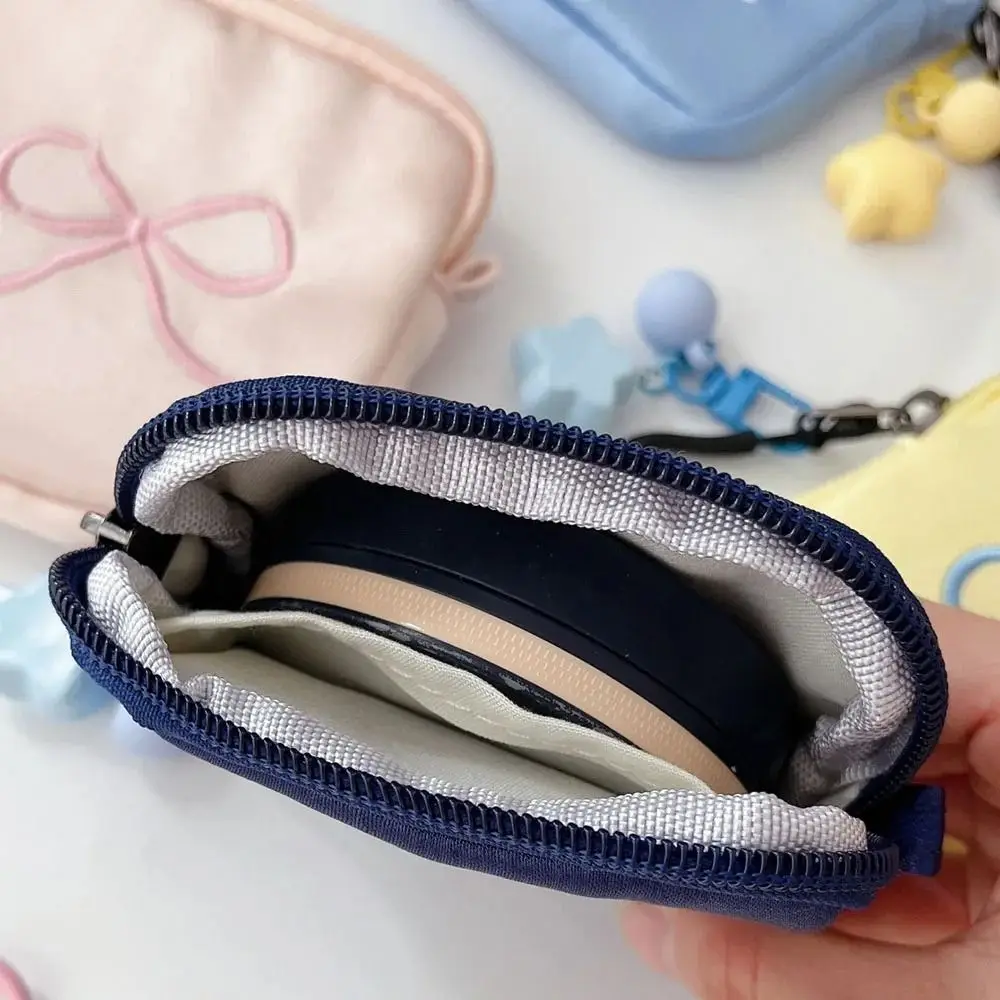 Monedero Cuadrado Creativo con Lazo Bordado, Mini Monedero Dulce Color Caramelo con Cordón, Bolsa Pequeña para Guardar Objetos