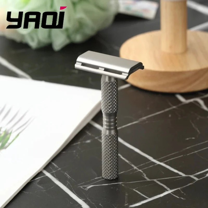

YAQI Ghost Cross Grain Pattern Titanium Light Weight Safety Razor