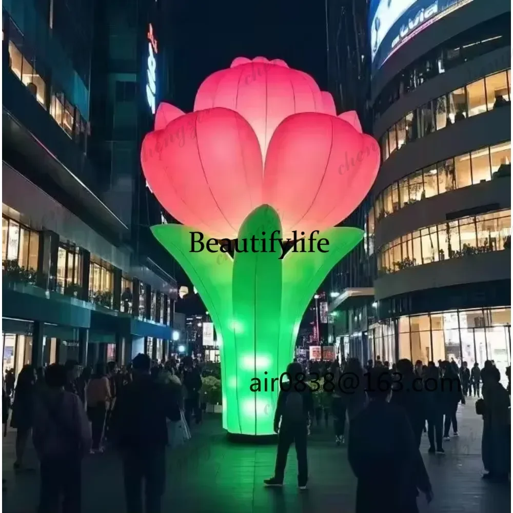 Popular Colorful Giant Inflatable Flower with Lights for Party Wedding Festival Stage Decoration