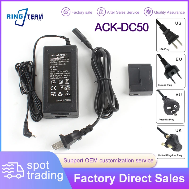 

ACK-DC50 AC Power Adapter Kit CA-PS700 + DR-DC50 Dummy Battery NB-7L DC Power Supply for Canon G10 G11 G12 SX30 IS Cameras