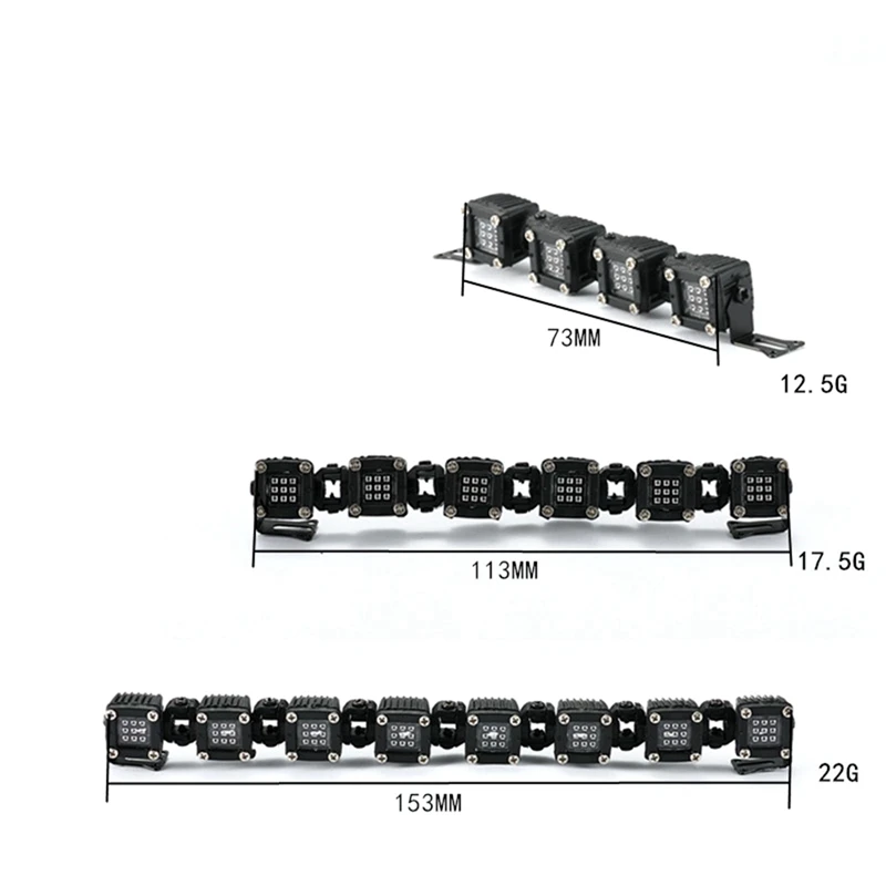 LED Lamp Roof Light Bar Spotlight Searchlight For 1/8 1/10 RC Crawler Car Axial SCX10 Traxxas TRX-4 Upgrade Parts