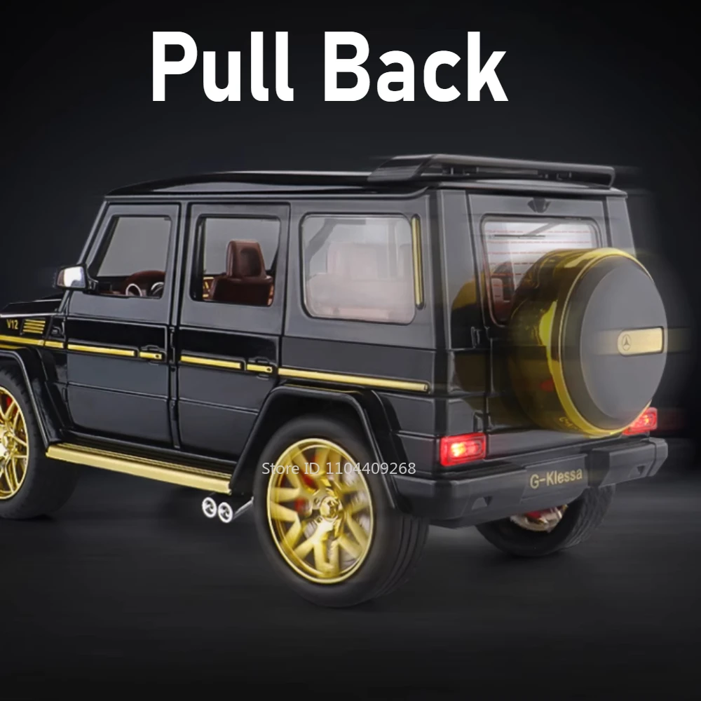 Modèle de voiture jouet G63 GLE350, en alliage moulé sous pression, portes à tirer ouvertes, modèles de lumière sonore, jouets de véhicule pour garçons, cadeaux d'anniversaire, 1:24