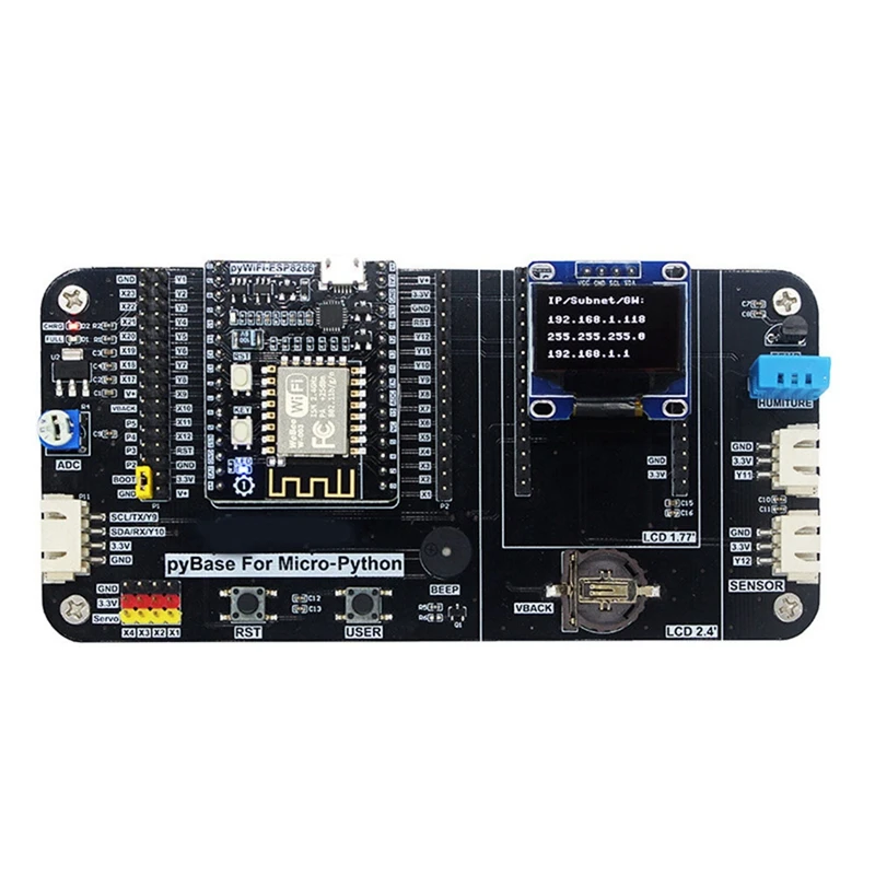 Pywifi-ESP8266 Development Board +Pybase+0.9 Inch OLED +USB Cable Micro-Python IOT Wireless Wifi Learning Development Kits