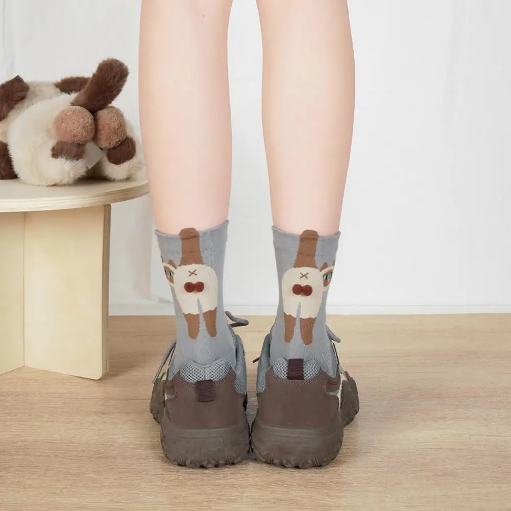 

Women Cat Socks Furry Cat Socks Funny Cat Lover's Crew Socks with Fuzzy Balls Novelty Animal for Women Cute Gift for Friends