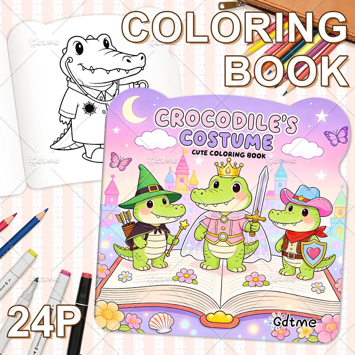 CROCODILE'S COSTUME Coloring Book for Adults Cute Cozy Daily Activities Irregular Patterns for Relaxation (Cozy Spaces Coloring)